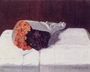 Felix Vallotton Still life with Bouquet of Marigolds and Violets oil painting on canvas